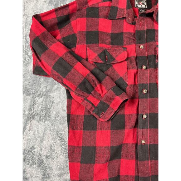Men’s galyans heavy flannel workwear, large red plaid excellent condition - Picture 7 of 8